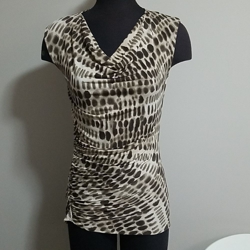 Vince Camuto Tan & Brown Tank Top (XS)